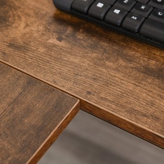 Scrivania Angolare Industriale in Legno e Metallo