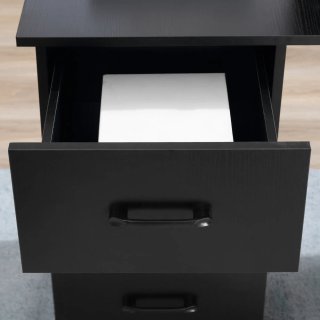 Scrivania Legno 3 Cassetti Camera 120x49x72cm Nero