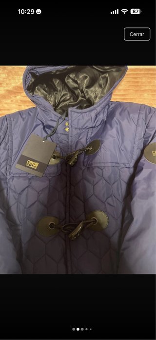 Abrigo Cavalli Azul y Negro