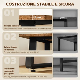 Scrivania Industriale Legno Acciaio 120x60x76 cm