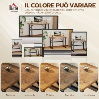 Scrivania Industriale Legno Acciaio 120x60x76 cm