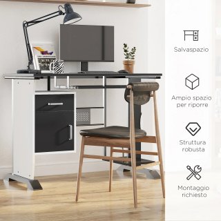 Scrivania Computer con Ripiano Cassetto Armadietto
