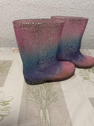 Botas de agua con purpurina LEER BIEN SON TALLA 34