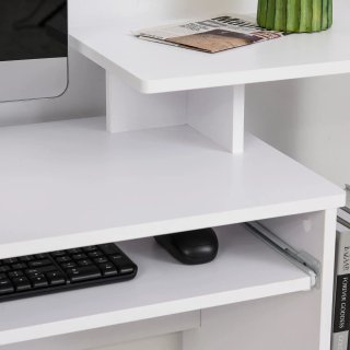 Scrivania Moderna con Mensola Tastiera e Cassetto