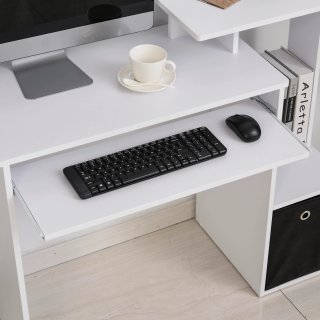Scrivania Moderna con Mensola Tastiera e Cassetto