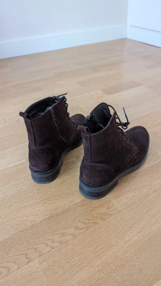 Botines de Piel Ante Marrones Talla 38