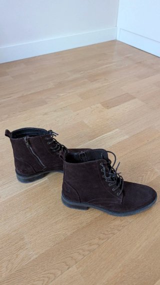 Botines de Piel Ante Marrones Talla 38