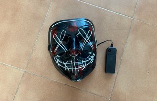 Máscara LED azul para disfraz Halloween