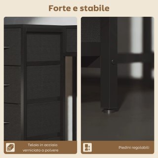 Scrivania Angolare 6 Cassetti con Prese Integrate