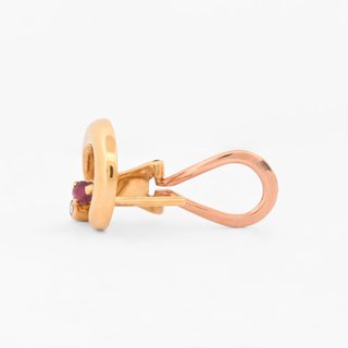 Pendientes diseño curvo Oro 18kt Rubís y Diamantes