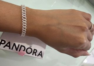 Pulsera cubana Pandora plata