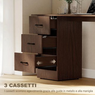 Scrivania Moderna Noce in Legno da 120x49x72 cm