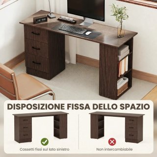 Scrivania Moderna Noce in Legno da 120x49x72 cm