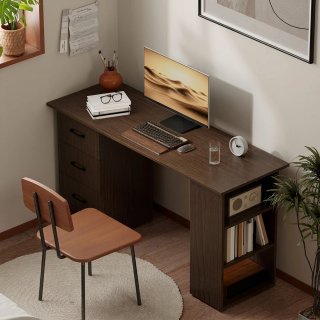 Scrivania Moderna Noce in Legno da 120x49x72 cm