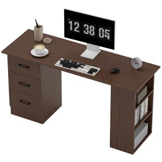 Scrivania Moderna Noce in Legno da 120x49x72 cm