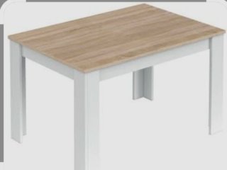 Mesa comedor/cocina blanco y roble 110x70