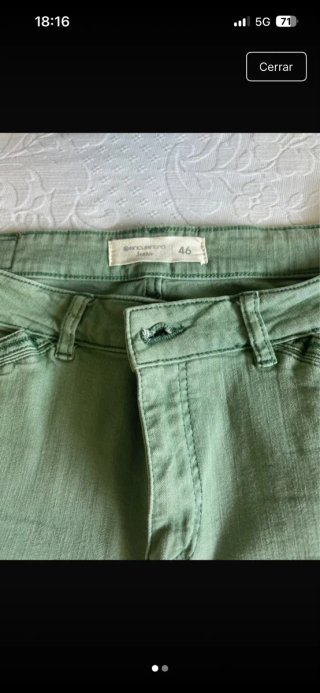 Pantalón vaquero verde Encuentro Jeans talla 46