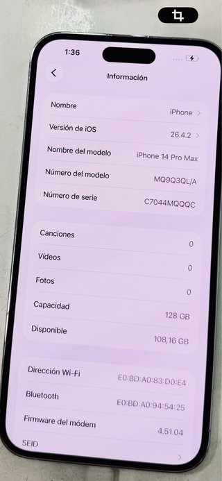 iPhone 14 Pro Max 128GB Plata