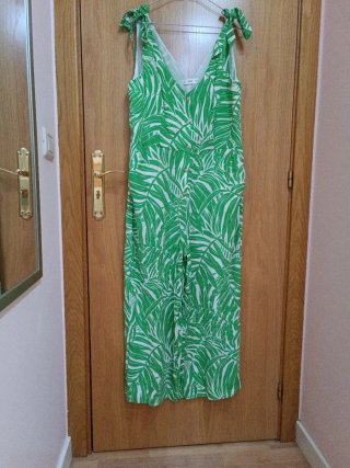 Mono tobillero estampado hojas verde