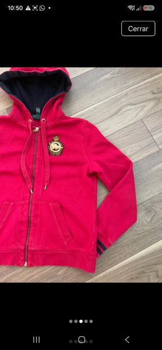 Felpa con Cappuccio Ralph Lauren Rossa Taglia S