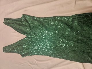 Vestido fiesta lentejuelas verde Paparazzi