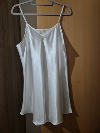 Camisón satén blanco novia XL