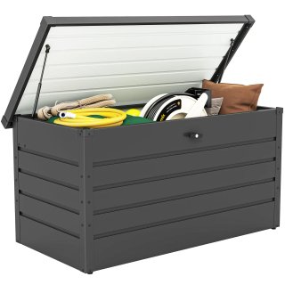 Panca Baule da Giardino Acciaio Grigio 120x62x62cm