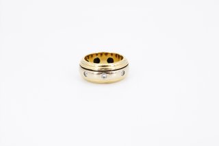 Anillo de oro combinado de 18k con diamantes. Ref:076-01-00856