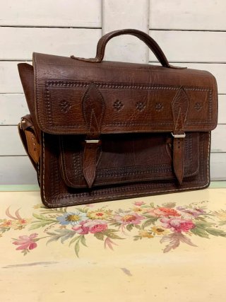 Bolso Cartera Cuero Vintage Marrón
