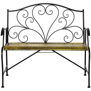 Panca da Esterno in Ferro Vintage 100x50x88cm Nero
