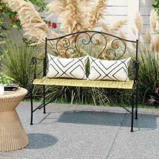 Panca da Esterno in Ferro Vintage 100x50x88cm Nero
