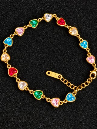 Pulsera Corazón Multicolor con circonita