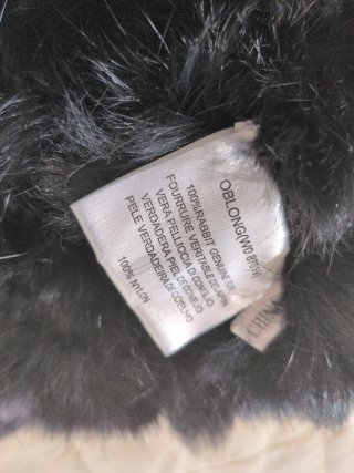 Chaleco de Piel de Conejo Negro Derhy