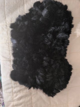 Chaleco de Piel de Conejo Negro Derhy