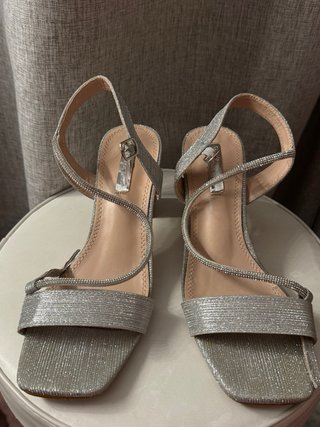 Sandalias de Tacón Plateadas