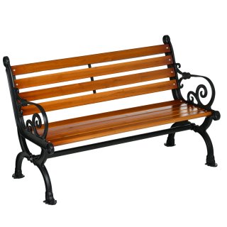 Panchina Giardino 2 Posti Alluminio e Legno Teak