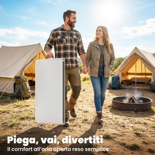 Tavolo da Campeggio Pieghevole Quadrato, in Metall