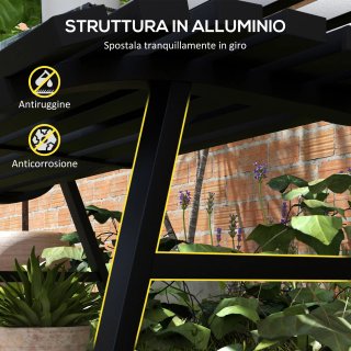 Panchina da Esterno Alluminio 2 Posti Nera a Doghe