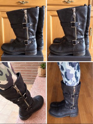 Botas Bruno Premi Piel Negra Cremallera Talla 38