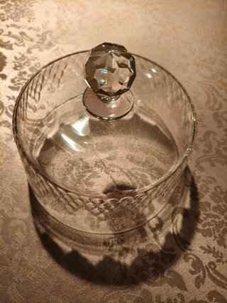 Quesera antigua cristal tallado vintage