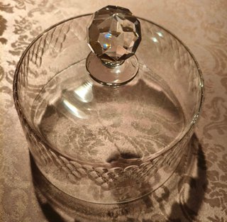 Quesera antigua cristal tallado vintage