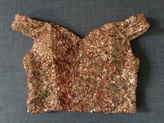 Crop top en Lentejuelas Dorado Sin Estrenar