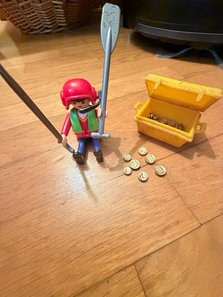 Playmobil Vintage Marinero con Cofre y Monedas