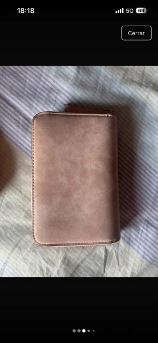 Conjunto mochila y monedero piel rosa