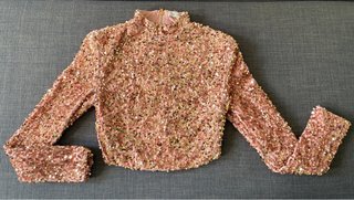 Blusa fiesta manga larga rosa sin estrenar