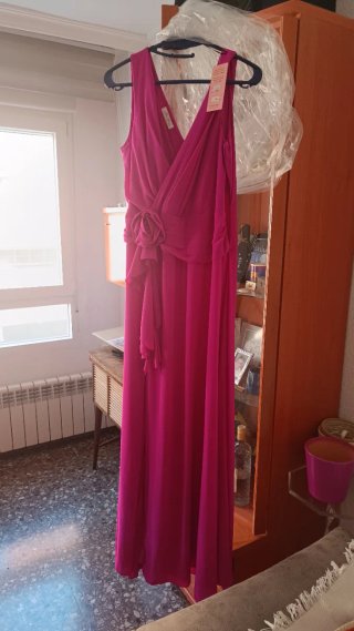 Vestido fiesta Javier Simorra rosa Talla M