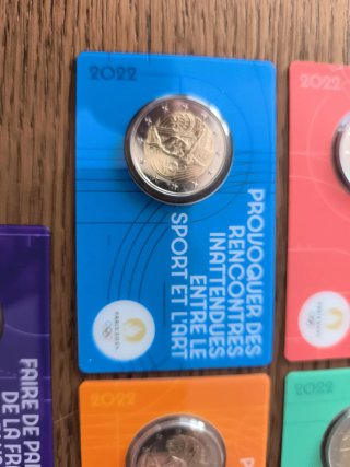 Set 5 Monedas Conmemorativas 2€ Francia 2022
