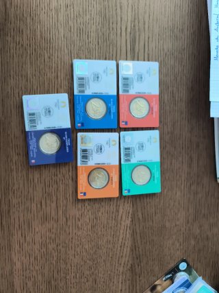 Set 5 Monedas Conmemorativas 2€ Francia 2022