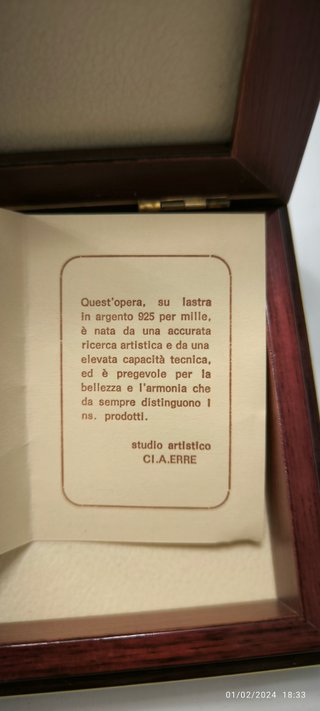Joyero de Madera con Placa de Plata de Ley 925