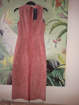 Vestido Zara Piel Ante Rosa Talla S
